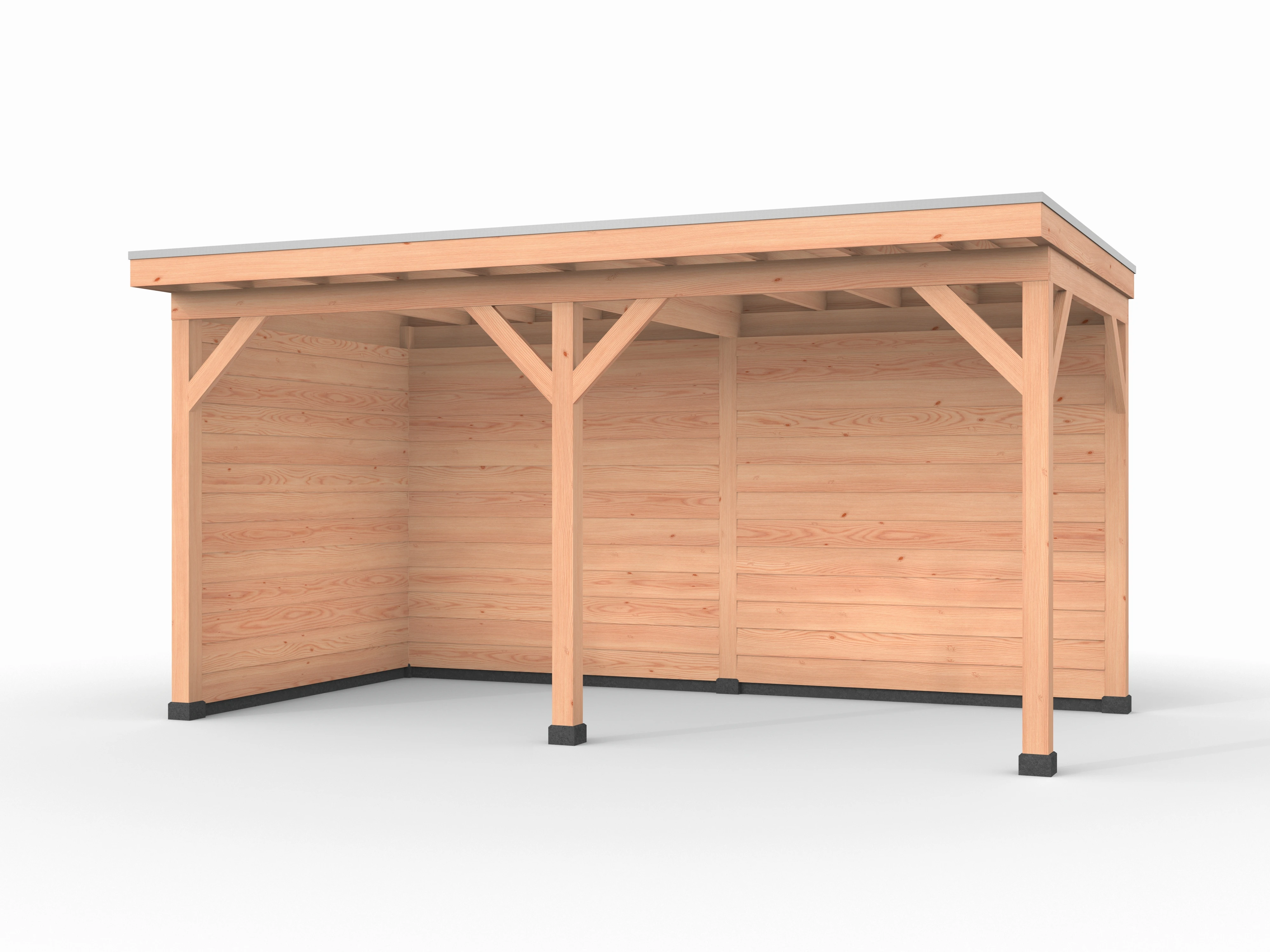 Douglas overkapping, 500 x 250, met achterwand en zijwand, Westwood Comfort - Afbeelding 1